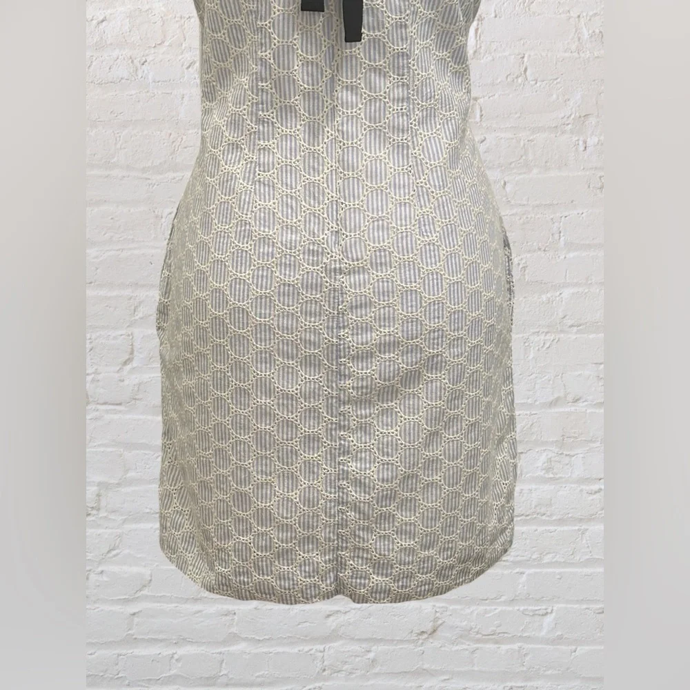 J. Crew Sear Sucker and Eyelet Shift Dress, Size 2 Preppy Nautical Cottagecore